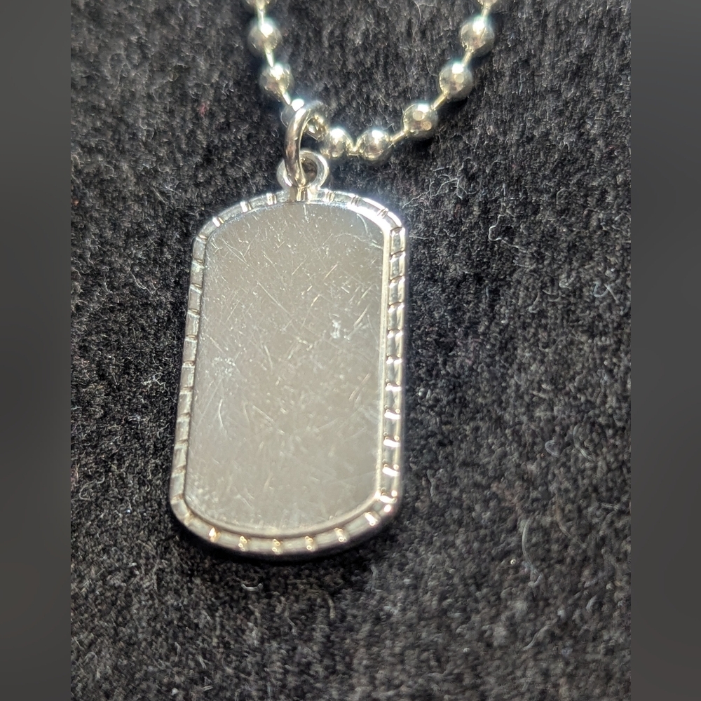 Silver Dog Tag Pendant Necklace